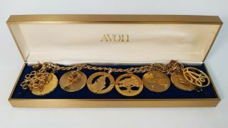 Vintage Avon Presidents Award Bracelet With 8 Charms 10kt Gold Filled
