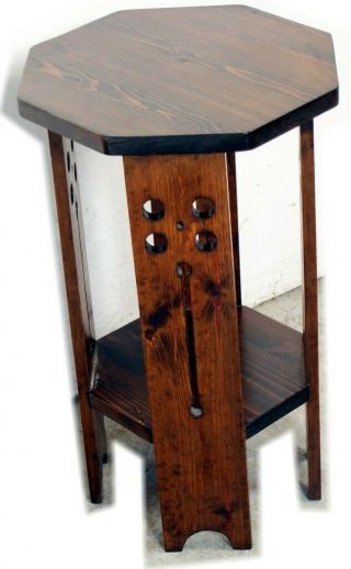 Antique English Oak Arts & Crafts Window Plant Lamp Stand,  Imported 3
