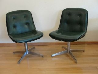 Vintage Set Of 2 Mid Century Modern Steelcase Chairs Stationary