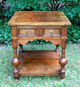 Antique Burl Wood End Table
