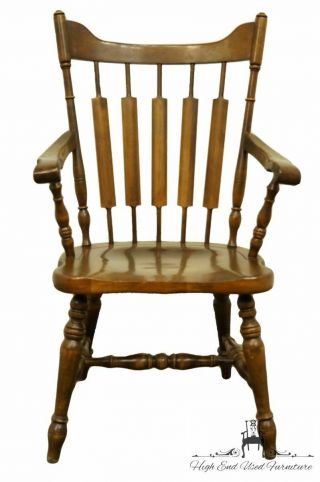 Temple Stuart Rockingham Solid Hard Rock Maple Cattail Back Dining Arm Chair.