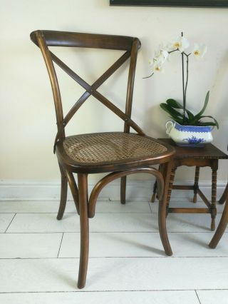 Pair Bergere Cross Backed Chairs 2 Bentwood Cane Postage available. 2