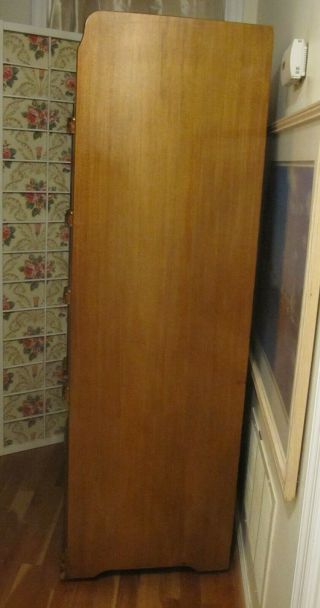 Lovely Art Deco Armoire Wardrobe with Mirror,  Coat Rod Tiger Oak Accent,  Paws 3