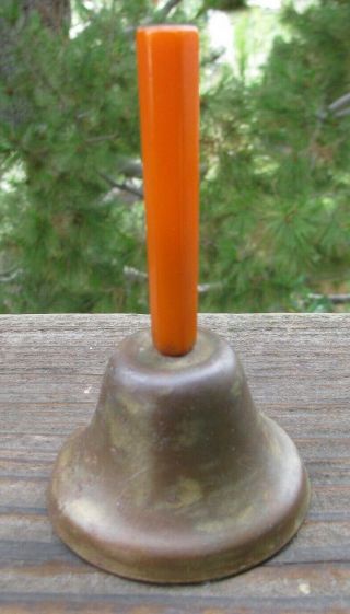 Vintage Bell With Bakelite Amber Handle