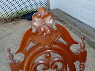 ANTIQUE EARLY VICTORIAN PIERCED CARVED SOLID WALNUT ROCOCO STYLE SLIPPER C 3