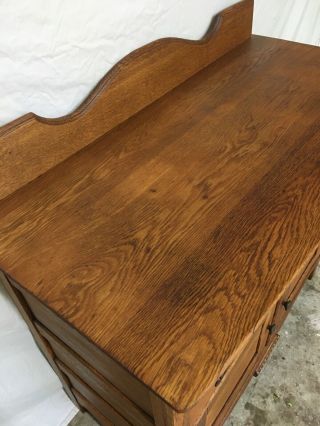 Antique solid oak buffet,  server,  credenza,  sideboard,  bar,  dresser - 3