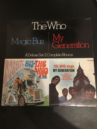 The Who 2xlp Magic Bus & My Generation 12” Vinyl Album (mca2 - 4068) Vg,