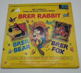Walt Disney Uncle Remus Song Of The South Brer Rabbit 1970 Vinyl Record Lp 3907