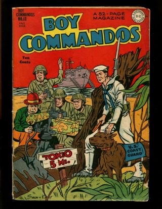 Boy Commandos 12 Gdvg Simon & Kirby Wwii Cover Rip Carter Coast Guard Aliens