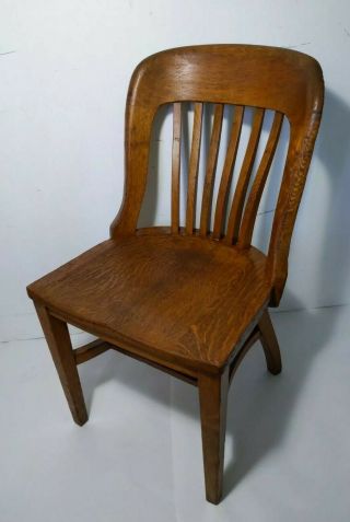 Antique Bl Marble Company Tiger Mission Oak Chair - Banker Office - B.  L.