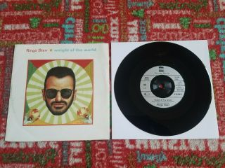The Beatles Ringo Starr Uk 45 Record Weight Of The World 1992 Picture Sleeve