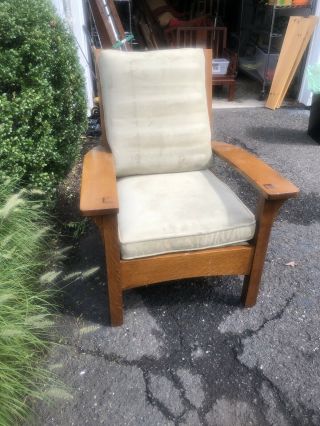Stickley Oak Arm Chair And Ottoman Pick Up Chatham Nj