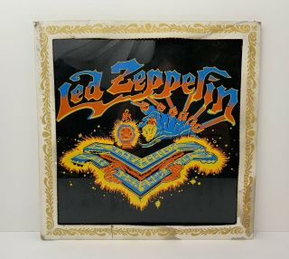 Vintage Led Zeppelin Glass Mirror C70s,  80s Boardwalk Carnival 12.  5 " X 12.  5 "
