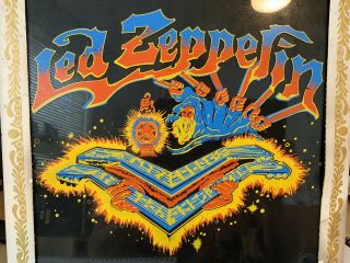 Vintage Led Zeppelin Glass Mirror c70s,  80s Boardwalk Carnival 12.  5 