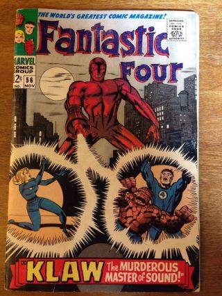 Fantastic Four 56 F - 5.  5 1st Klaw C 2nd App,  Black Panther Marvel Movie Key 1966