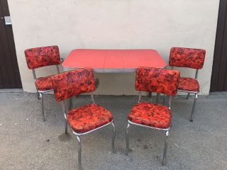 Set Of 4 Crown Cadco Vintage Mid Century Dining Room Table / Chairs