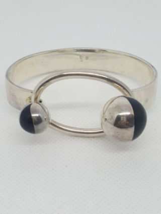 Unusual Vintage Modernist Puig Doria Sterling Silver Bracelet Spain G23