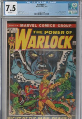 Warlock 1 Cgc 7.  5 Marvel 1972 Origin Of Warlock Classic Gil Kane Art