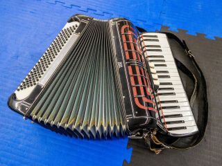 Vintage Rein Accordion 120 Bass 41 Treble - Made In Italy - Red And Black -