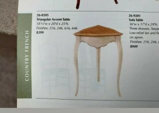 Ethan Allen Country French Triangle Accent Table 26 - 8205 2