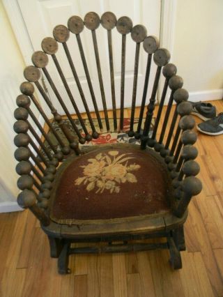 Rare Antique Hunzinger Lollipop Platform Rocker Rocking Chair Bohemian Some Tlc