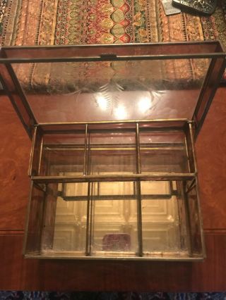 Vintage Metal And Glass Jewelry Box