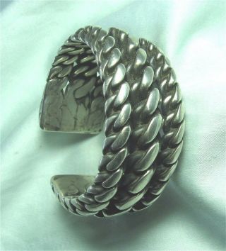 Vintage North Africa Silver Cuff Bracelet 168.  9 Grams 1 " Wide