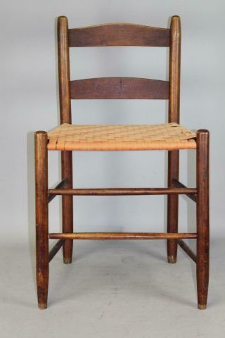 A Rare 19th C Mt Lebanon Ny Shaker Two Slat Dining Chair In Surface