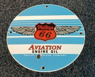 Vintage Phillips Gasoline Porcelain Gas Motor Service Station Pump Plate Ad Sign