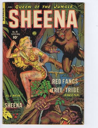Sheena 11 (g) 1951 Fiction House Golden Age Queen Of The Jungle (c 24701)