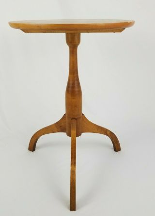 Vintage Cohasset Hagerty Cherry Wood Candle Stand Side Accent Table Mid - Century