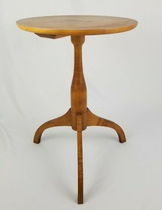 Vintage Cohasset Hagerty Cherry Wood Candle Stand Side Accent Table Mid - Century 3