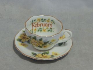 Golden Crown Germany E&r Miniature Cina Cup And Saucer Set February