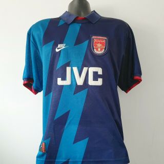 BERGKAMP 10 Arsenal Shirt - Large - 1995/1996 - Away Jersey Vintage JVC Nike 2