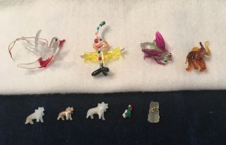 Vintage Blown Glass And Carved Glass Miniature Figurines