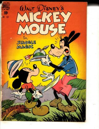Four Color 181 Fn Dell Golden Age Comic Book 1947 Mickey Mouse Jungle Mag Jl15