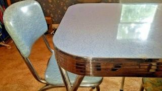 Vintage Antique Formica Chrome Kitchen table set 40 ' s 50 ' s 60 ' s 3