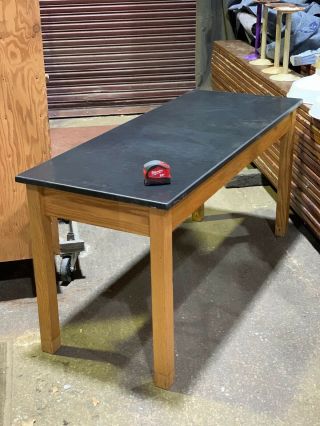 Vintage Antique Industrial Lab School Work Table Desk Kitchen Island 24 " X60 "