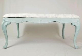 Vintage Louis Xvi French Style Bench Window Seat Upholstered Boudoir