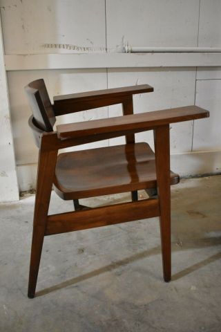 Vintage Gunlocke Co 2327 Wood Arm Chair Mid Century Furniture