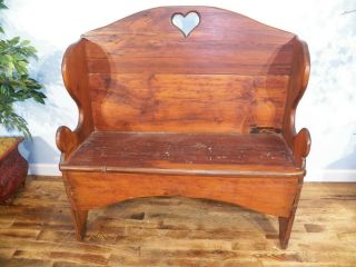 Vintage Settee Bench Plank Seat hall porch Reclaimed Pine 2