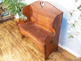 Vintage Settee Bench Plank Seat hall porch Reclaimed Pine 3