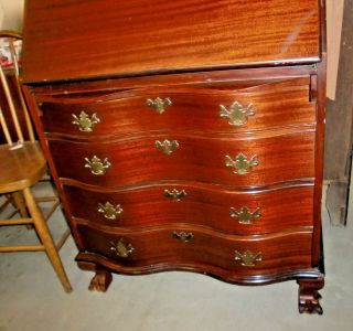 Outstanding Mahogany Governor Winthrop Secretary Drop Front Desk Claw and Ball 2
