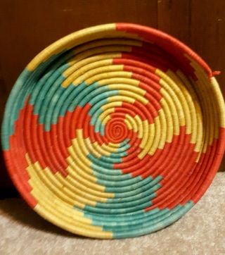 Vintage Native American Indian Basket Hopi 2nd Mesa Plaque 13 " D.  Great Graphic