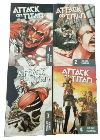 Attack On Titan Volume 1,  2,  3,  4 Manga Anime Comic Book