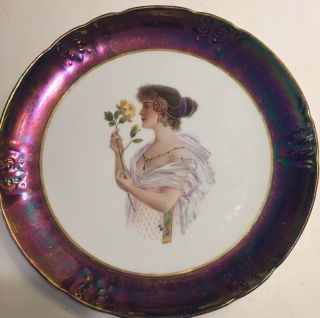 Vintage Portrait Plate Semi - Vitreous Porcelain Knowles - Taylor Triennial European