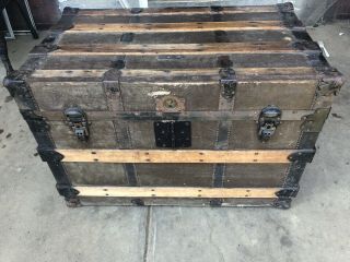 Vintage Trunk Made By Central Trunk Factory Simons And Co Philadelphia Antique