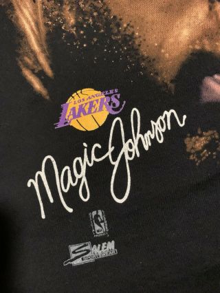 Vintage 90 ' s Magic Johnson Los Angeles Lakers Big Head Salem T - Shirt Size XL 3