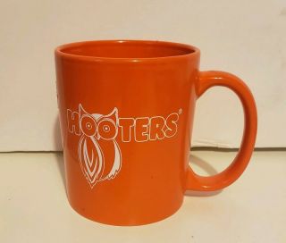 Vintage Collectible Souvenir Hooters Coffee Cup Mug Orange With White Owl Logo