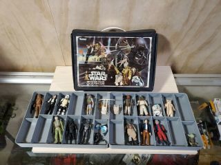 Vintage Star Wars Carrying Case With Action Figures And Accessories